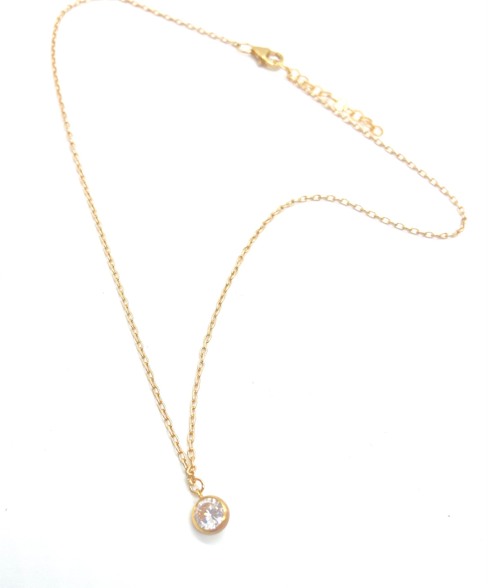 Gold Filled chain with 14k Gold Filled CZ 4mm Pendant